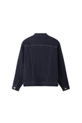 Load image into Gallery viewer, LERROI NAVY OVERSIZE ZIP THRU JEAN JACKET NAVY