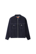 Load image into Gallery viewer, LERROI NAVY OVERSIZE ZIP THRU JEAN JACKET NAVY