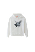 Load image into Gallery viewer, LERROI WHITE COTTON PRINT HOODIE WHITE