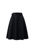 Load image into Gallery viewer, LERROI BLACK NYLON MIDI SKIRT BLACK