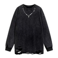 Load image into Gallery viewer, BLACK WASHED DISTRESSED T-SHIRT