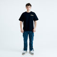 Load image into Gallery viewer, LERROI BLACK WORD TAPE T-SHIRT BLACK