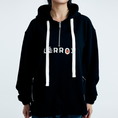 Load image into Gallery viewer, LERROI BLACK LOGO PRINTED HOODIE BLACK