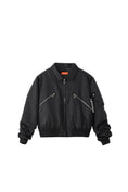 Load image into Gallery viewer, LERROI BLACK COL NYLON PILOT JACKET BLACK