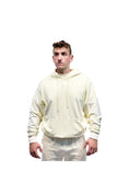Load image into Gallery viewer, LERROI CREAM SIDE RUNNING LETTER HOODIE CREAM