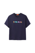 Load image into Gallery viewer, LERROI BLUE CARTOON WORD T-SHIRT BLUE