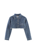 Load image into Gallery viewer, LERROI BLUE SHORT CUT JEAN JACKET BLUE