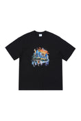 Load image into Gallery viewer, LERROI BLACK CITY SCENERY PRINT T-SHIRT BLACK