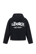 Load image into Gallery viewer, LERROI BLACK STUDDED HOODED WASHED DENIM JACKET BLACK
