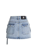 Load image into Gallery viewer, LERROI BLUE CARGO DENIM SKIRT BLUE