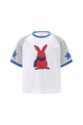 Load image into Gallery viewer, LERROI WHITE PATCHWORK STAR BUNNY T-SHIRT WHITE
