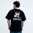 Load image into Gallery viewer, LERROI BLACK WORD TAPE T-SHIRT BLACK