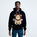 Load image into Gallery viewer, LERROI BLACK FUR LION HOODIE BLACK