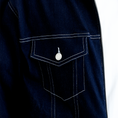 Load image into Gallery viewer, LERROI NAVY OVERSIZE ZIP THRU JEAN JACKET NAVY