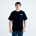 Load image into Gallery viewer, LERROI BLACK WORD TAPE T-SHIRT BLACK