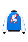 Load image into Gallery viewer, LERROI BLUE HYBRID EMBROIDERED PANEL JACKET BLUE