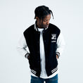 Load image into Gallery viewer, LERROI BLACK CASHMERE WOOL VARSITY JACKET BLACK