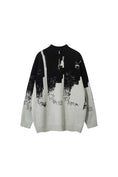 Load image into Gallery viewer, LERROI GREY MIX COL TIE DYE RAW EDGE SWEATER GREY