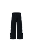 Load image into Gallery viewer, LERROI BLACK STREETWEAR PANELLED SPLIT-HEM SWEATPANTS BLACK