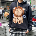 Load image into Gallery viewer, LERROI BLACK FUR LION HOODIE BLACK