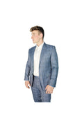 Load image into Gallery viewer, LERROI BLUE CHECK SLIM FIT BLAZER BLUE