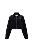 Load image into Gallery viewer, LERROI BLACK SHORT STREET NYLON ZIP-UP JACKET BLACK