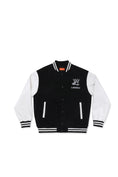 Load image into Gallery viewer, LERROI BLACK CASHMERE WOOL VARSITY JACKET BLACK