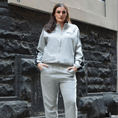 Load image into Gallery viewer, LERROI GREY RELAXED FIT CO-ORD STAND COLLAR HOODIE GREY