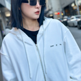 Load image into Gallery viewer, LERROI WHITE PAINTING ZIP THOUGH HOODIE WHITE