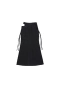 Load image into Gallery viewer, LERROI BLACK SLIT-HEM DEMIN SKIRT BLACK