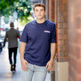 Load image into Gallery viewer, LERROI BLUE WORD LION T-SHIRT BLUE
