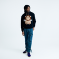 Load image into Gallery viewer, LERROI BLACK FUR LION HOODIE BLACK