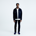 Load image into Gallery viewer, LERROI NAVY OVERSIZE ZIP THRU JEAN JACKET NAVY