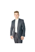 Load image into Gallery viewer, LERROI GREY STRIPE SLIM FIT BLAZER GREY