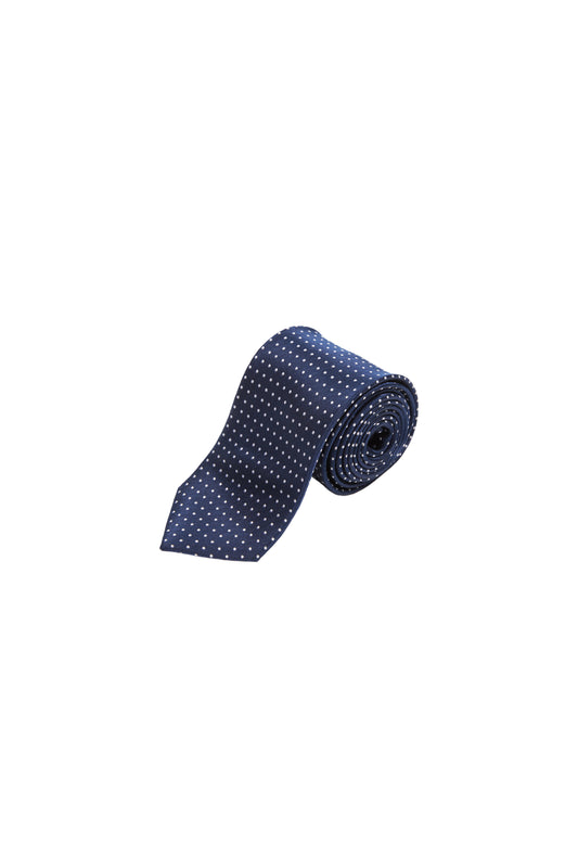 LERROI NAVY SPOT SILK TIE NAVY