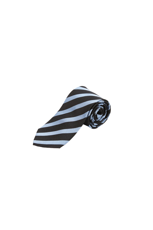 LERROI BLUE STRIPE SILK TIE BLUE