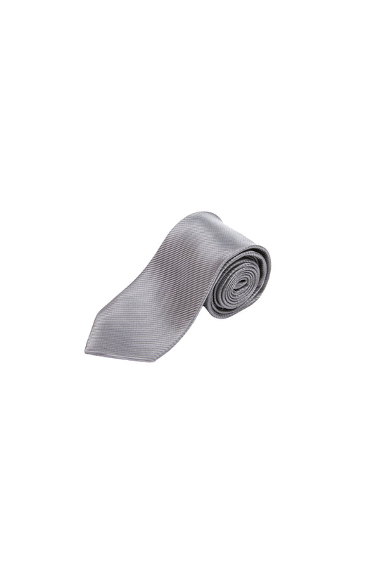 LERROI GREY PLAIN SILK TIE GREY