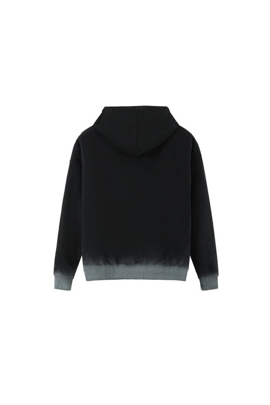 LERROI BLACK ZIP THOUGH COTTON HOODIE BLACK