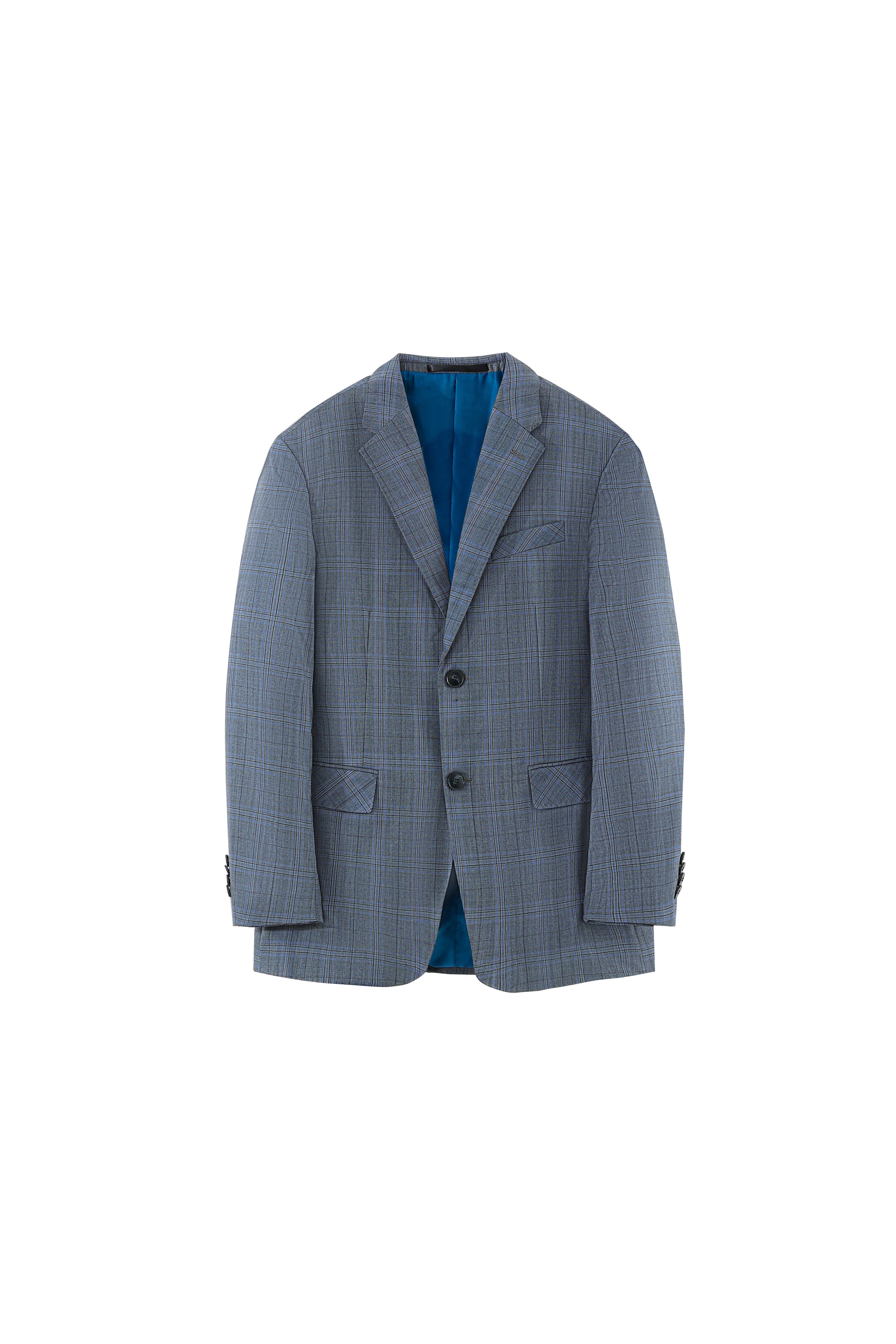 LERROI BLUE CHECK SLIM FIT BLAZER BLUE