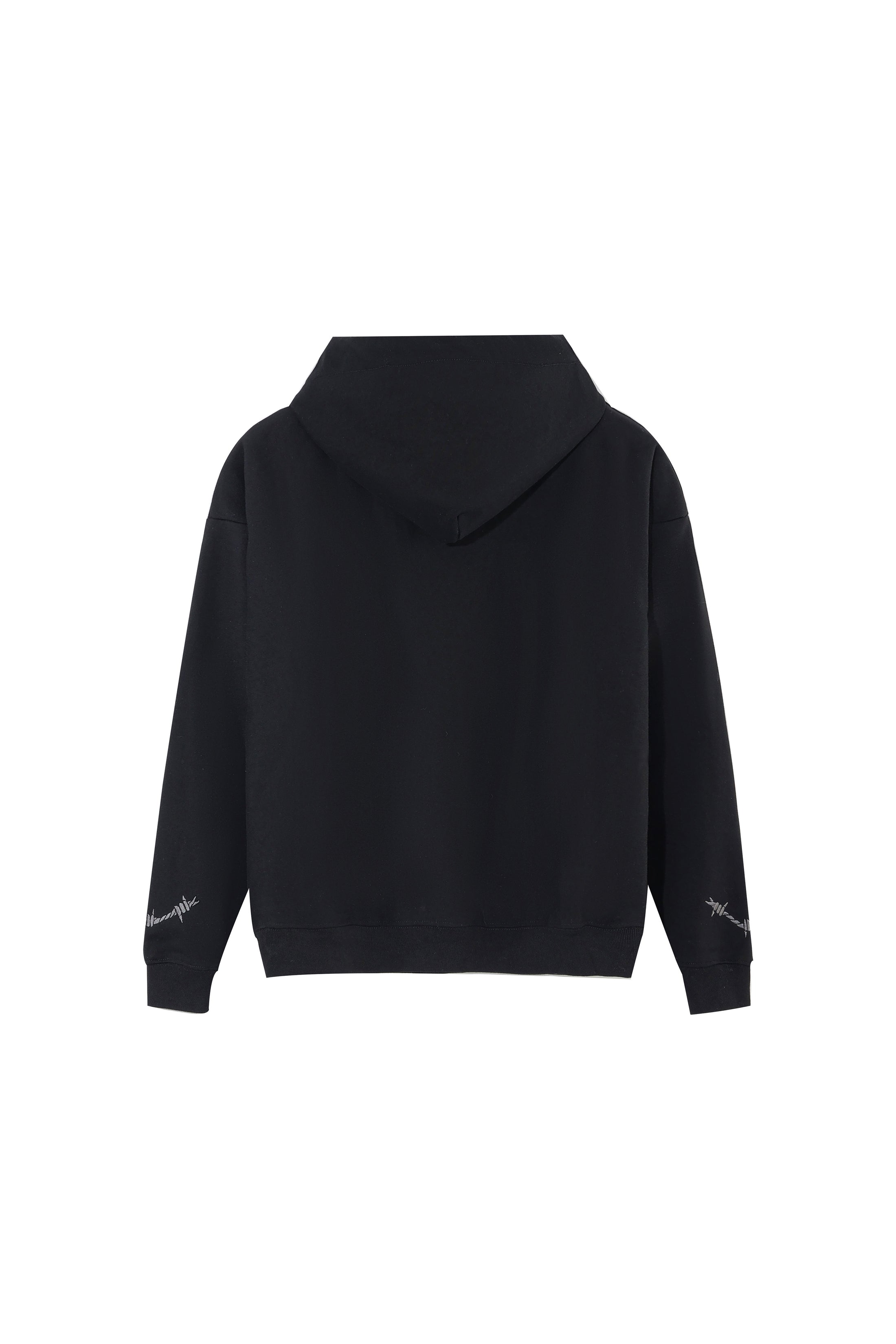 LERROI BLACK ZIP COTTON HOODIE BLACK