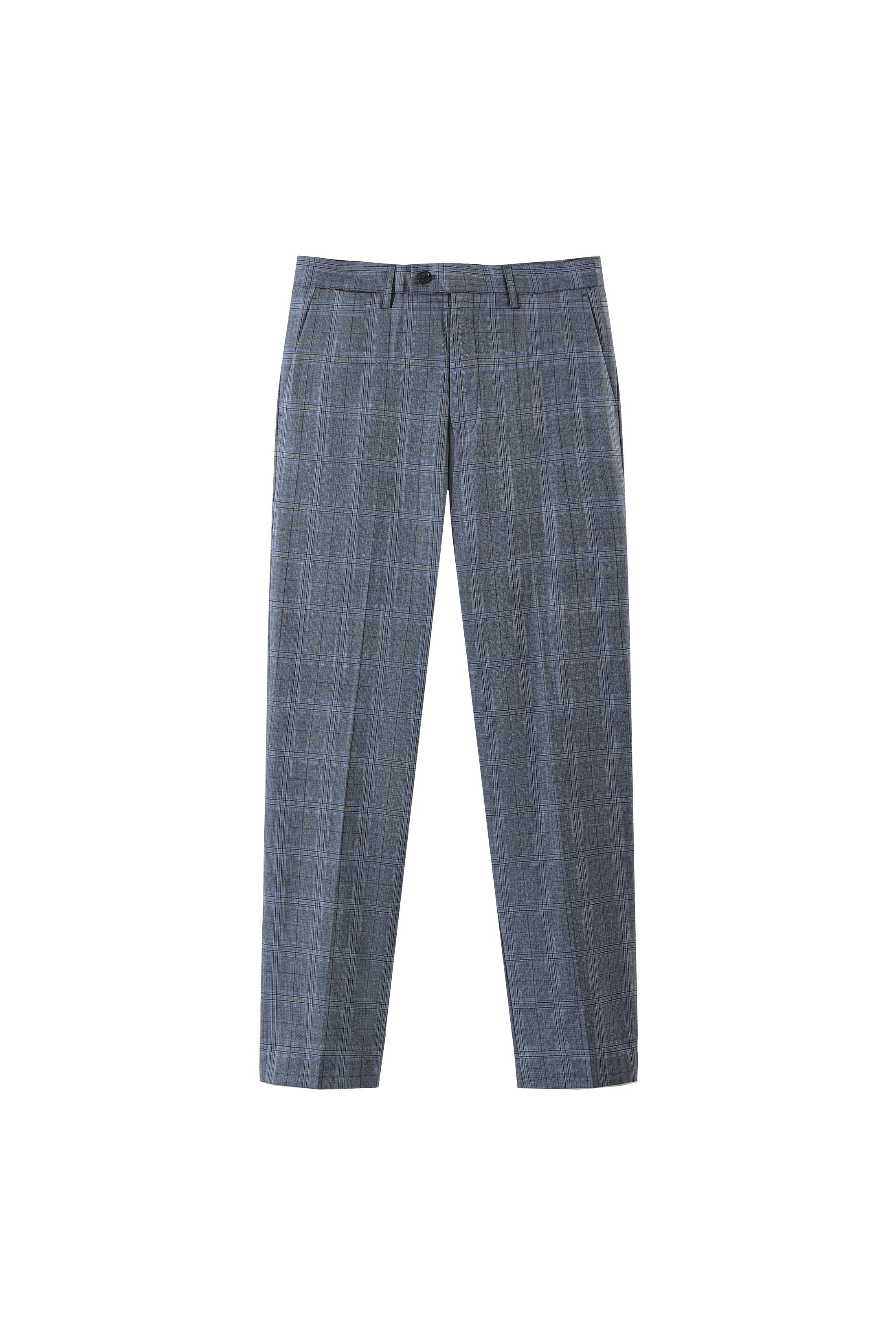 LERROI BLUE CHECK SILM FIT TROUSER BLUE