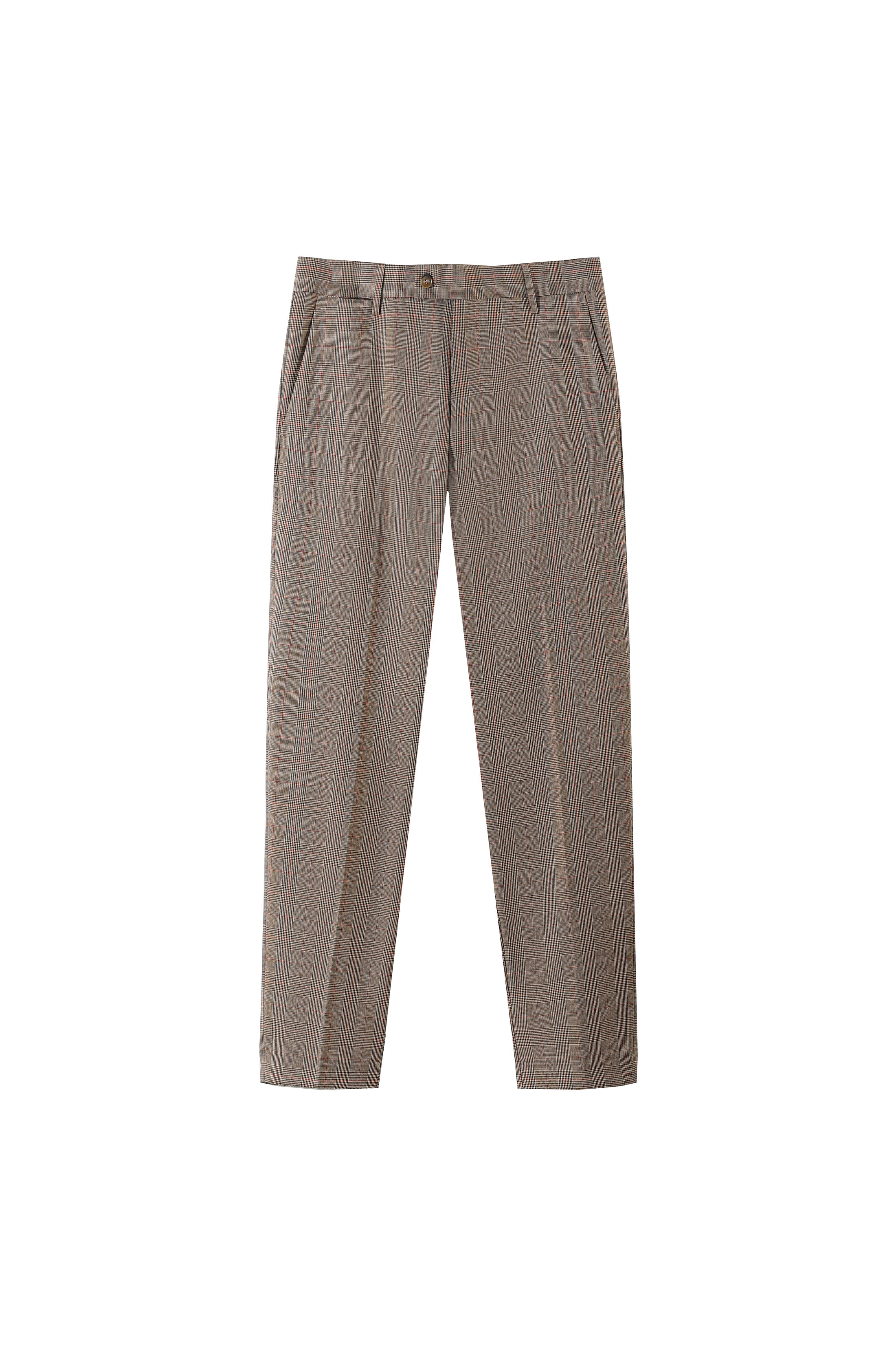 LERROI BROWN CHECK SILM FIT TROUSER BROWN