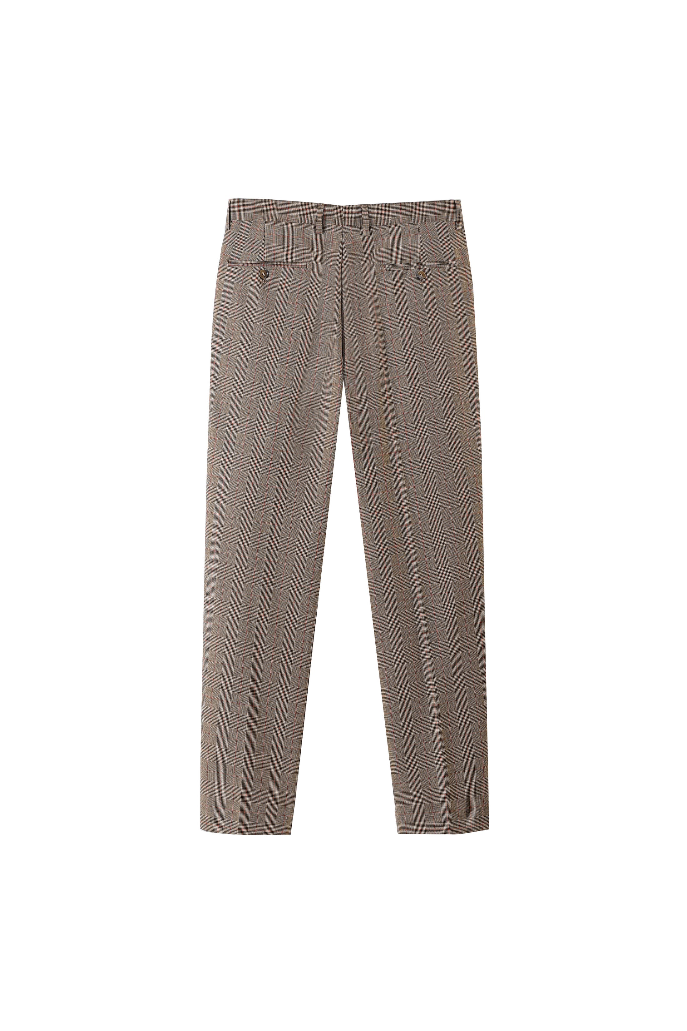 LERROI BROWN CHECK SILM FIT TROUSER BROWN