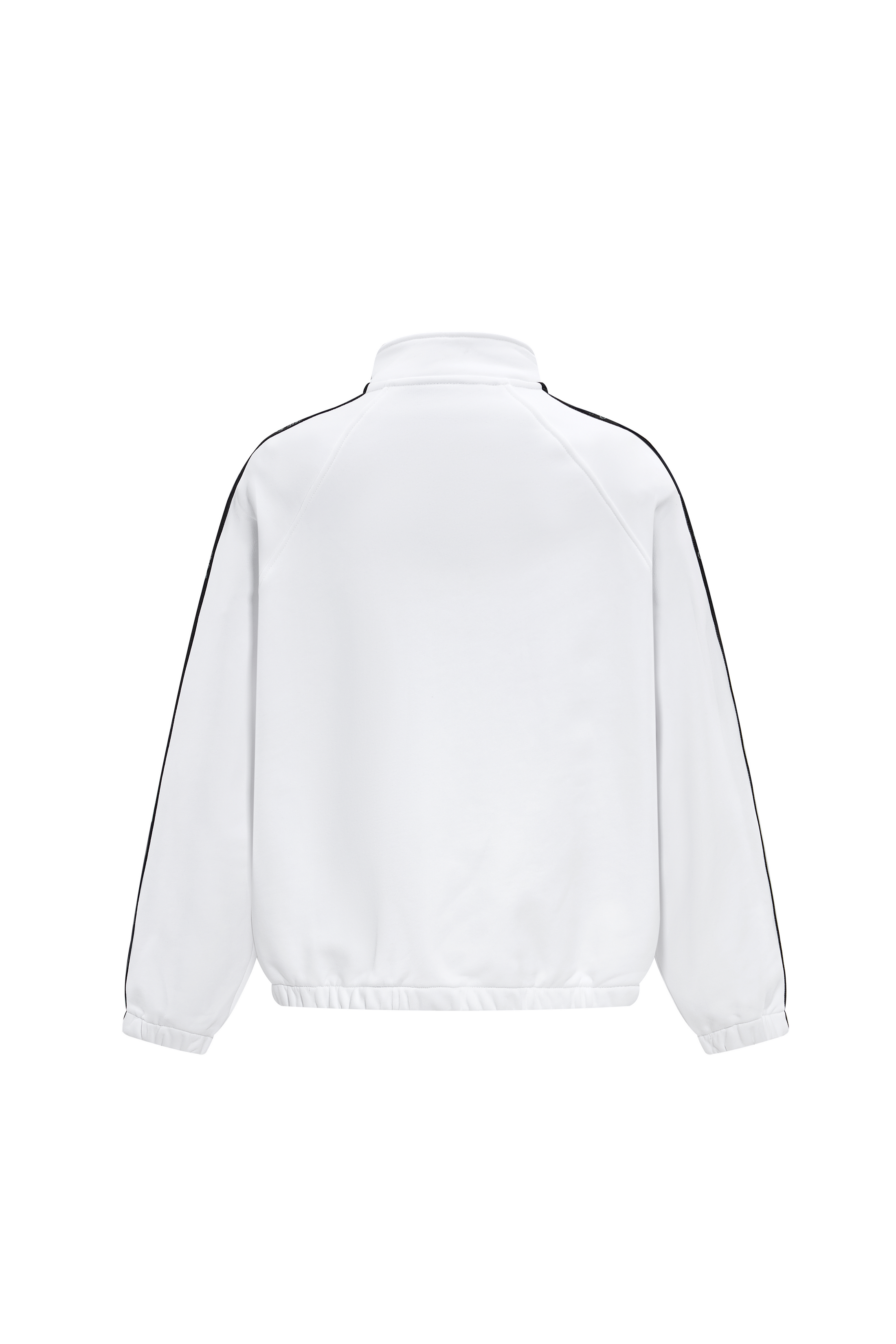 LERROI WHITE RELAXED FIT CO-ORD STAND COLLAR HOODIE WHITE