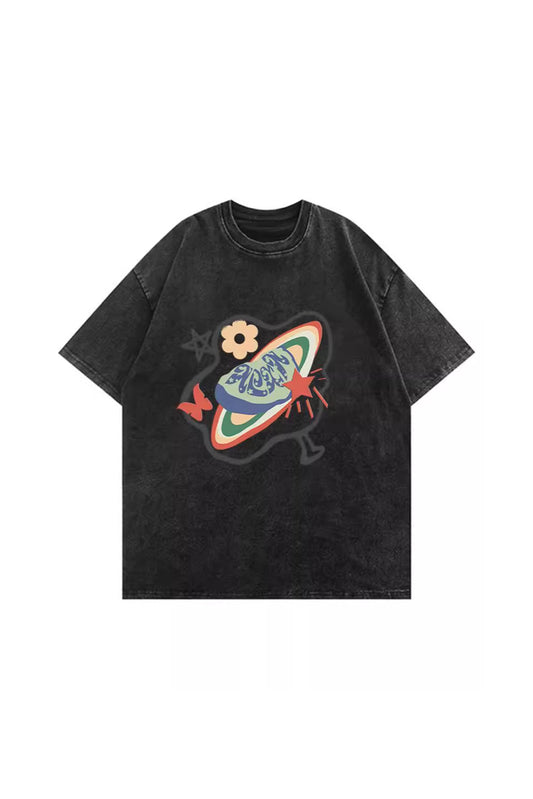 BLACK COL PRINT T-SHIRT BLACK