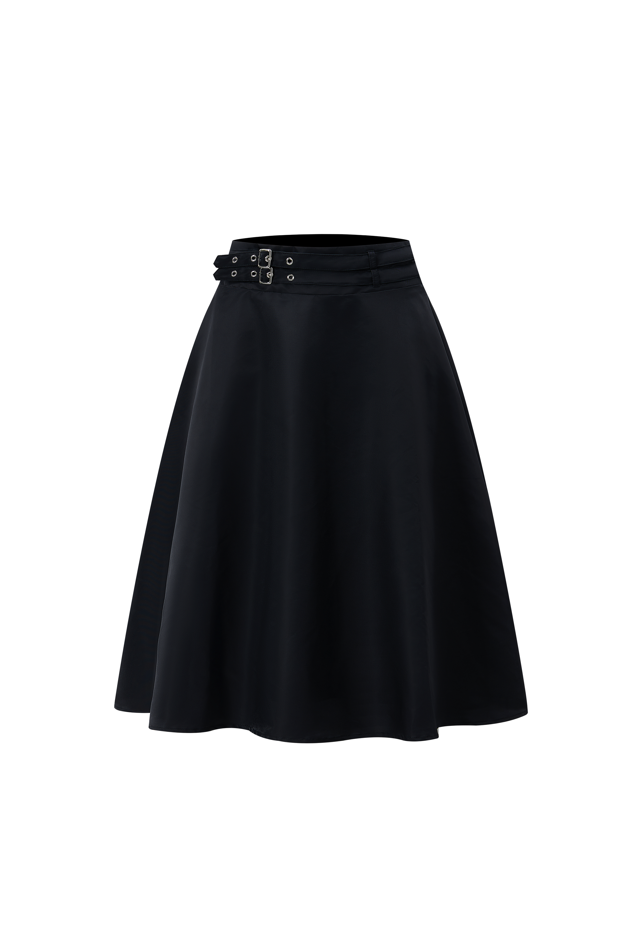 LERROI BLACK NYLON MIDI SKIRT BLACK
