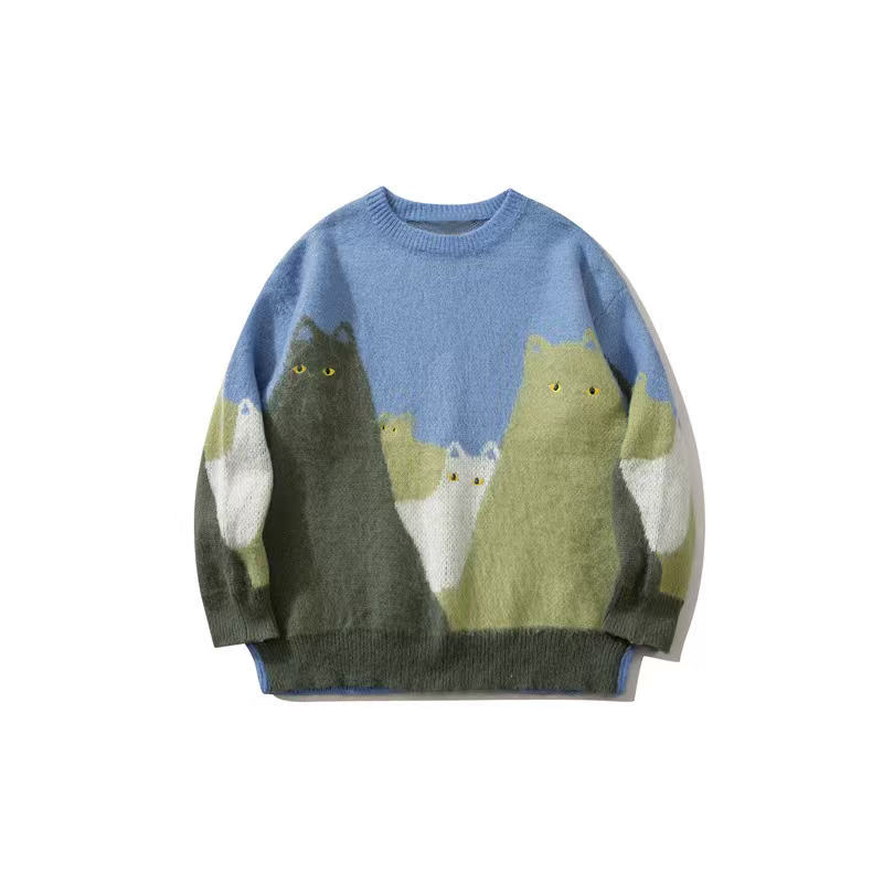 GREEN CAT SWEATER