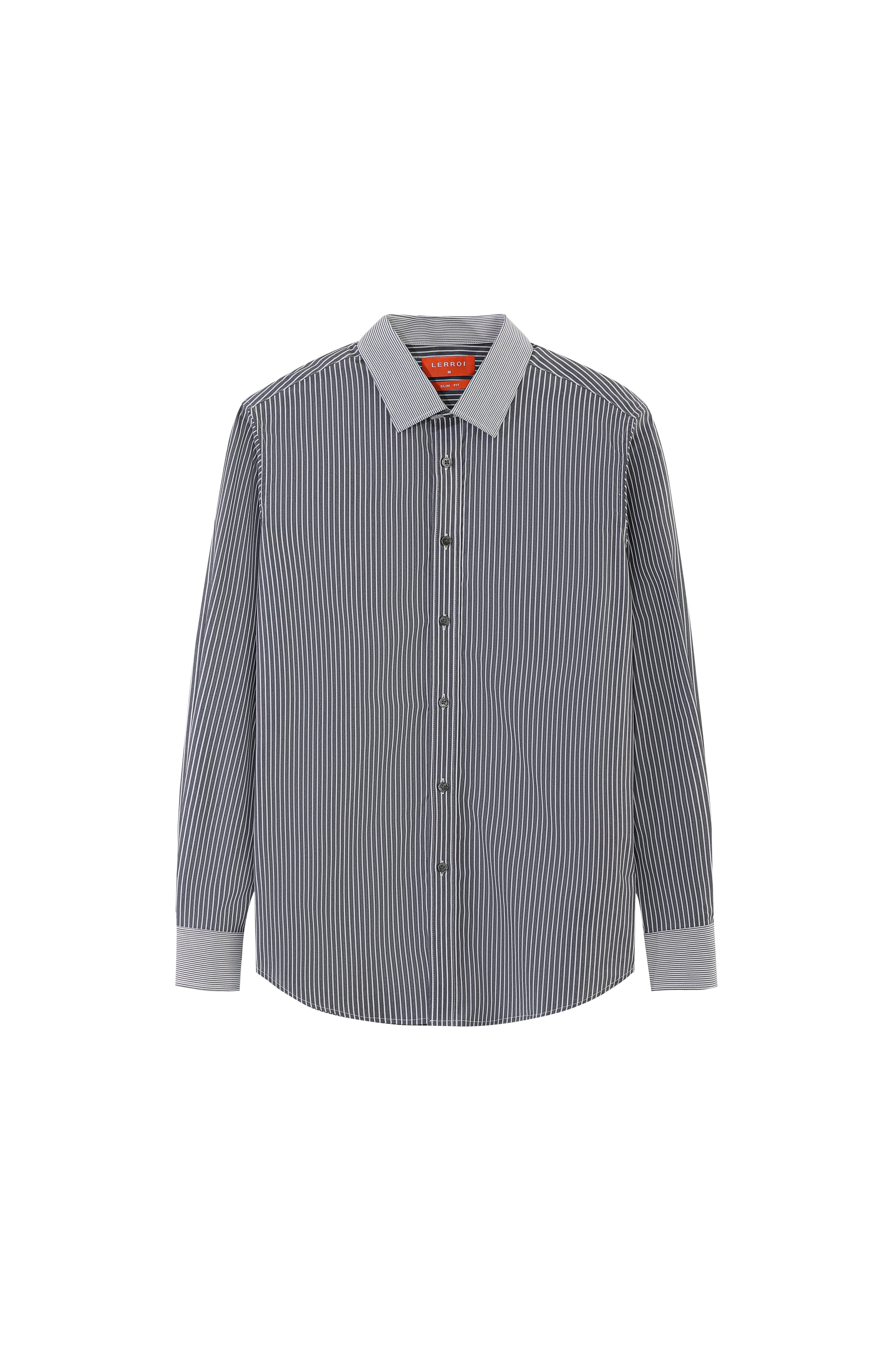 LERROI GREY 2 MIX SILM FIT SHIRT GREY