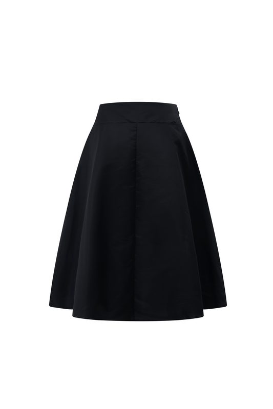 LERROI BLACK NYLON MIDI SKIRT BLACK