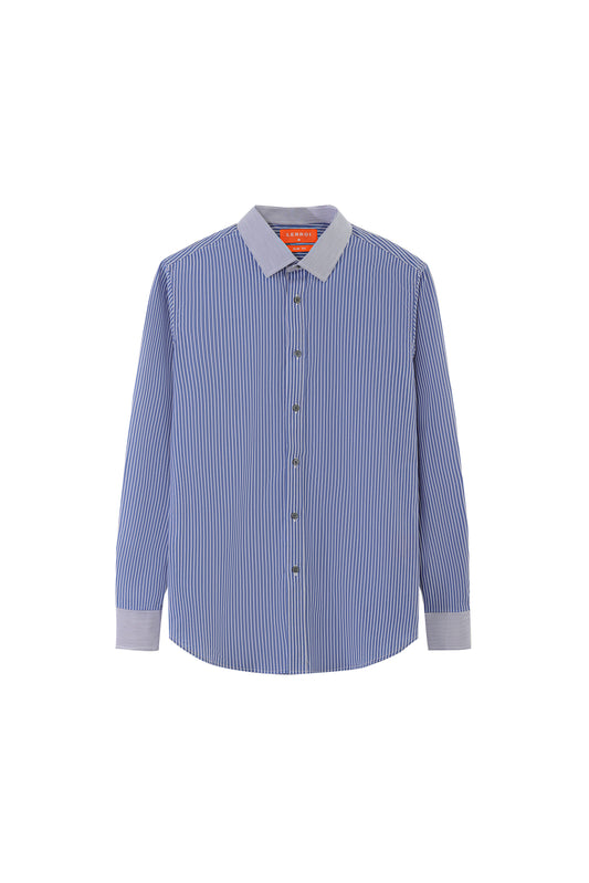 LERROI BLUE 2 MIX SILM FIT SHIRT BLUE